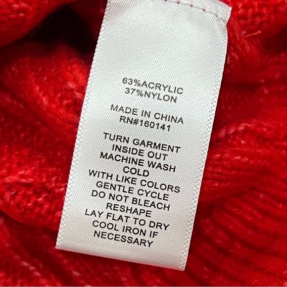 Adyson Parker Red Cable Knit Sequin Striped NWT Sweater Size Medium - Picture 11 of 13